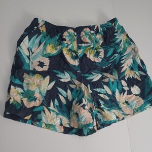 Columbia Tropical Hawaiian Print Nylon Athletic Shorts Sz L